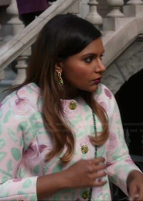 Mindy’s pastel floral coat on The Mindy Project