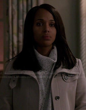 Olivia's grey coat and speckled turtleneck sweater on Scandal