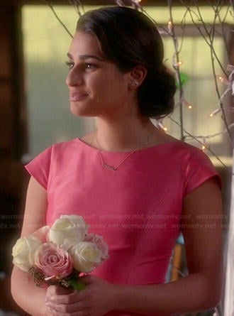 Rachel’s pink bridesmaid dress on Glee