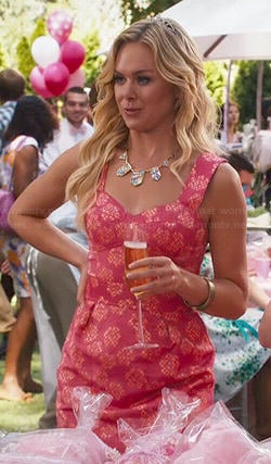 Shelby's orange floral and check print dress on Hart of Dixie