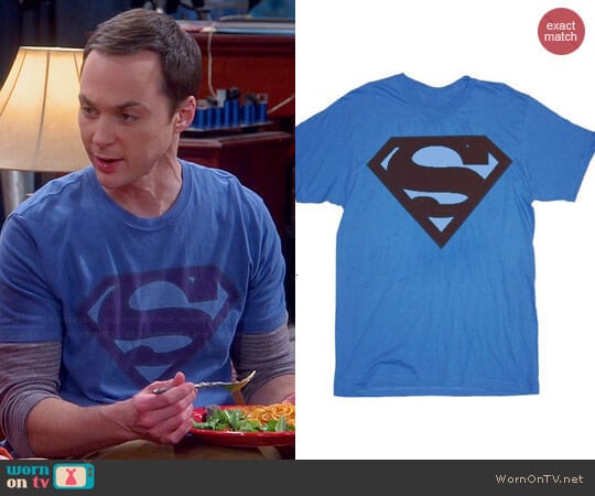 Superman Faded Maroon Original Logo T-shirt worn by Sheldon Cooper (Jim Parsons) on The Big Bang Theory