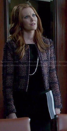 Abby’s purple checked tweed jacket on Scandal