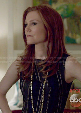 Abby’s diagonal striped dress on Scandal