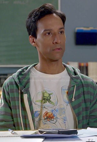 Abed’s water balloons graphic t-shirt on Community