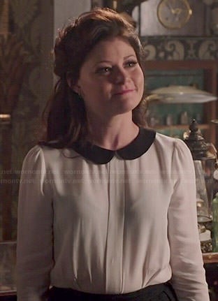 Belle's white blouse with black peter pan collar on Once Upon a Time