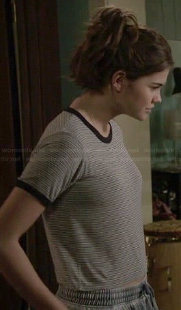 Callie's grey striped tee on The Fosters