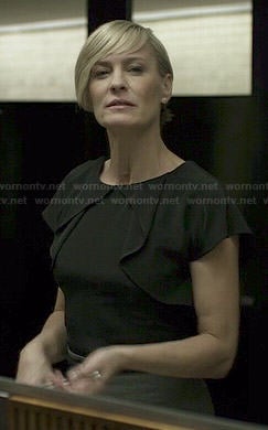 Claire’s black overlay blouse on House of Cards