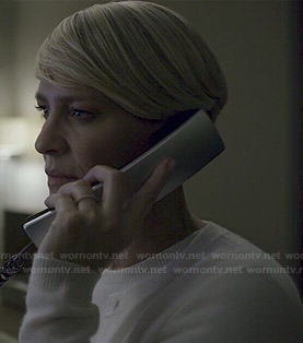 Claire's white sweater and cardigan set on House of Cards