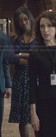 Daisy’s blue printed skirt on Madam Secretary