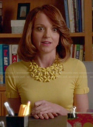 Emma's yellow bow sleeve sweater on Glee