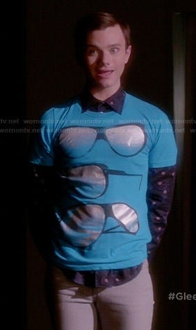 Kurt's blue glasses tee on Glee