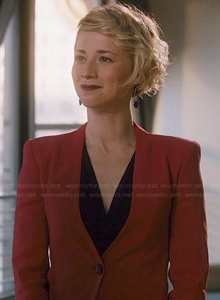 Margaux’s red blazer with cropped back on Revenge