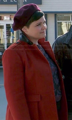 Mary’s red coat with leather collar on Once Upon a Time