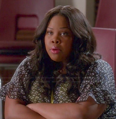 Mercedes’s black ruffled sleeve jacket on Glee