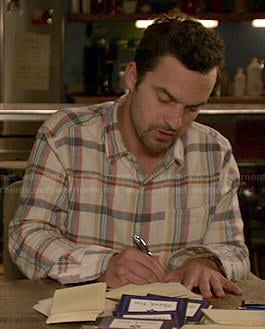 Nick’s cream checked shirt on New Girl