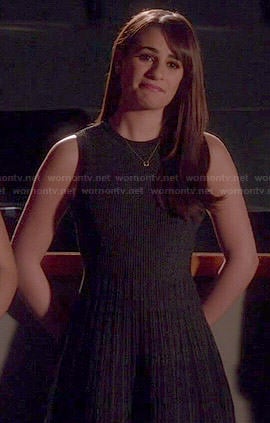 Rachel’s black ribbed knit dress on Glee