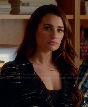 Rachel's black and white striped jacket on Glee