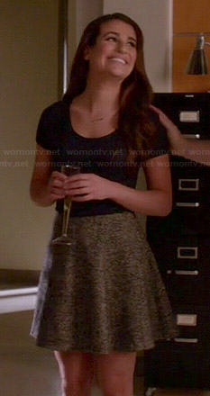 Rachel's grey tweed skirt on Glee