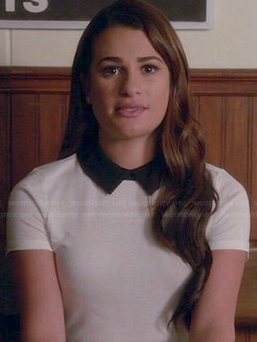 Rachel’s white top with black collar on Glee