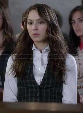 Spencer’s green plaid vest on Pretty Little Liars