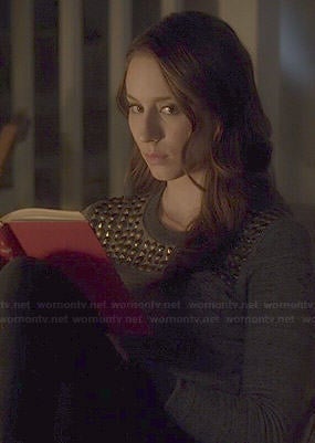 Spencer’s grey studded sweater on Pretty Little Liars