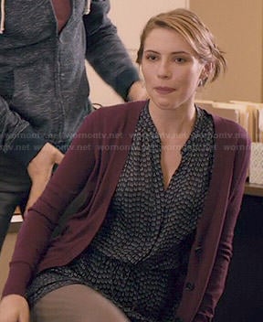 Stevie's arrow print dress on Madam Secretary