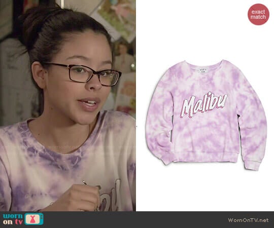 Wildfox Girls' Malibu Sweatshirt worn by Mariana Foster (Cierra Ramirez) on The Fosters