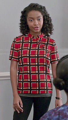 Zoey's red checked top on Black-ish