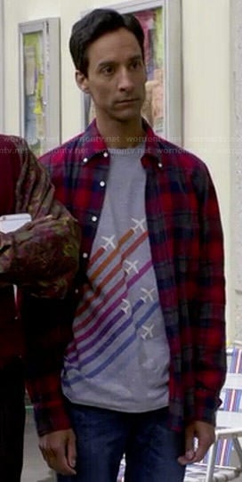 Abed’s airplanes tee on Community