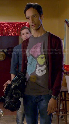 Abed's animals with eyepatches t-shirt on Community