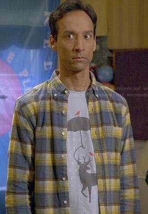 Abed's reindeer with an umbrella tee on Community