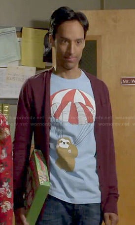 Abed’s parachuting sloth tee on Community