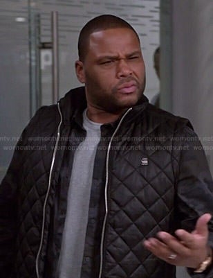 Andre's black quilted vest on Black-ish