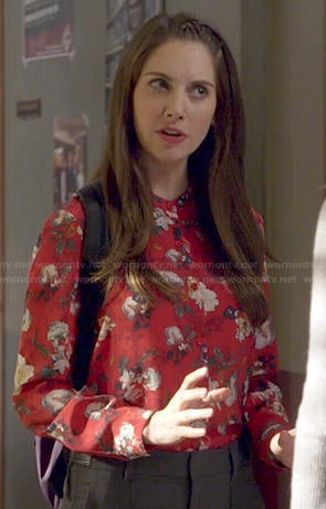 Annie's red floral blouse on Community