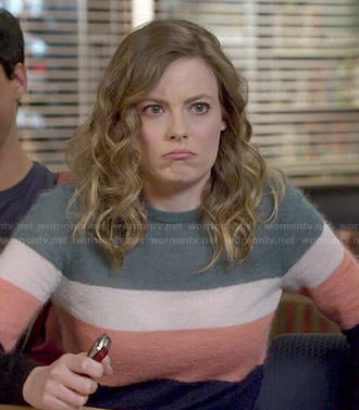 Britta's multi colored stripe sweater on Community