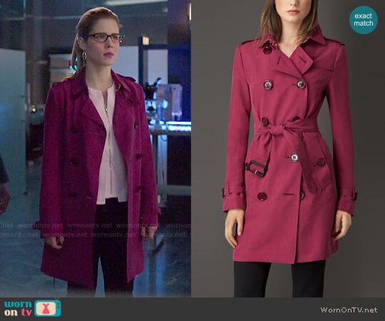 Burberry Silk Trench worn by Felicity Smoak (Emily Bett Rickards) on Arrow