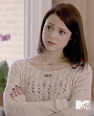 Carter's cream pointelle sweater on Finding Carter