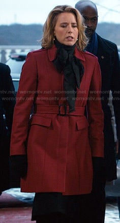 Elizabeth’s red coat on Madam Secretary