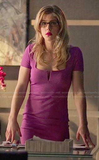 Felicity’s magenta dress on Arrow