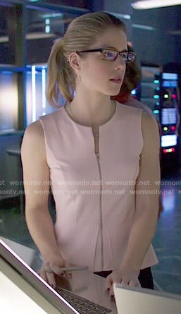 Felicity's zip front peplum top on Arrow