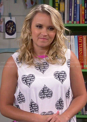 Gabi’s J’aime Champagne hearts tank top on Young and Hungry