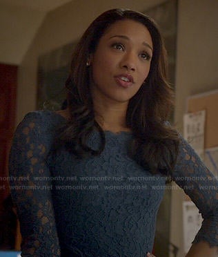 Iris's blue lace dress on The Flash