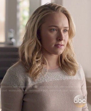 Juliette's pink sweater with fleece panel on Nashville