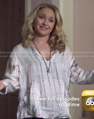 Juliette's tie dyed top with pockets on Nashville