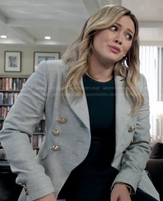 WornOnTV: Kelsey’s grey double breasted blazer on Younger | Hilary Duff ...