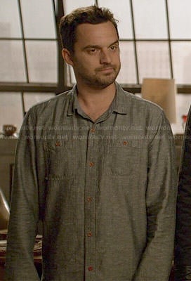 Nick's grey button down shirt on New Girl