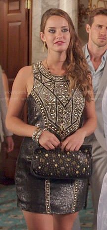 Ophelia's black studded sequin dress on The Royals