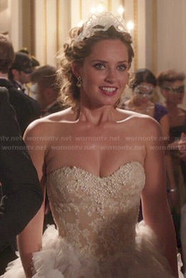 Ophelia's strapless gown on The Royals