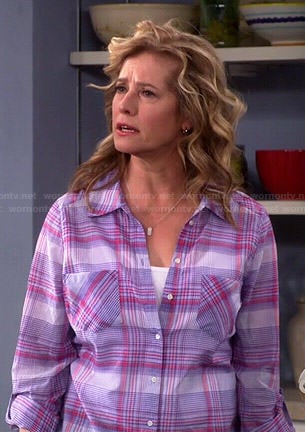 Vanessa's purple plaid shirt on Last Man Standing