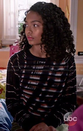 Zoey’s striped sweater on Black-ish